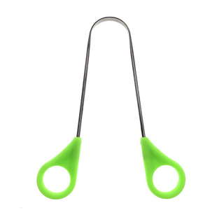 Grattoir de langue professionnel en acier inoxydable, double face, design en forme de U, logo personnalisé, corps en métal de haute qualité, poignée en plastique - Product Image 5