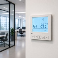 Termostato Digital Programable WIFI RS485 para Ventiloconvector Cuadrado AC819F, 220V, Diseño Moderno, Retardante de Llama, PC+ABS, Ahorro de Energía