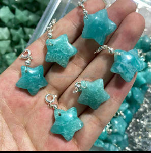 Nouveauté 12mm Environ Orange Agate Demi Lune et Étoiles En Forme de Pierres Précieuses Pendentif 925 Pendentif En Argent Sterling Bijoux pour le Nouvel An - Product Image 3