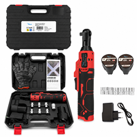 Llave de Trinquete Eléctrica Inalámbrica de 18V, 400 Nm de Alto Torque, Accionamiento de 1/2, 2 Baterías de Iones de Litio, 710W, Velocidad Variable, Avance/Retroceso
