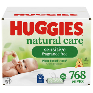 Lingettes pour bébé Huggies Natural Care Sensitive, non parfumées, 12 paquets à ouverture facile, 768 lingettes au total - Product Image 6