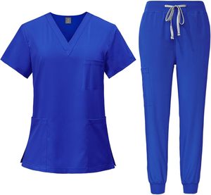 Nuevo estilo Scrub Sets Mujeres Hombres Enfermería Scrubs Hospital Uniformes médicos Transpirable Algodón Poliéster Jogger Suit - Product Image 1