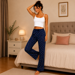 Pantalon de détente large en satin de viscose pour femme, fabriqué en Turquie, respirant, taille élastique, bas de pyjama, vente en gros - Product Image 6