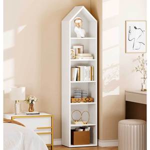 Étagère à livres sur pied à 6 niveaux KS68250 30x30x180cm en bois d'hévéa pour salon - Product Image 2