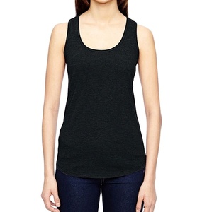 Camiseta sin mangas bordada con estampado de logotipo personalizado de la más alta calidad al por mayor, ropa de mujer de color negro, Camiseta de algodón transpirable de talla grande - Product Image 1