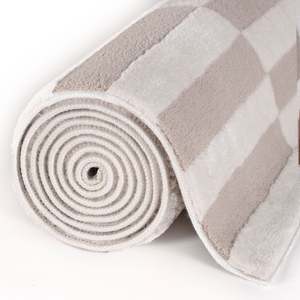 Tapis de sol géométrique beige en jute résistant aux taches Netline Home Loft - Product Image 6