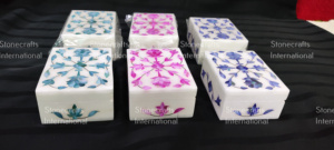 Joyero de mármol internacional Stonecrafts de alta demanda, diseño de trabajo de fregona, fácil acceso, 10x7,5 cm, personalizable para suministro mundial - Product Image 4