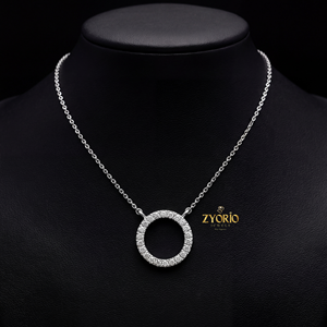 Collar con Colgante de Diamante Cultivado en Laboratorio, Forma Circular, Plata de Ley 925, Chapado en Oro, Collar Circular Minimalista para Mujer, Regalo - Product Image 3