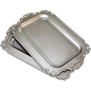 Prime Quality Silver Plated Oval Serving Tray Twin Handle Metal Antique Platter For Home Hotel Restaurant Use & Wedding On Sale - Product Image 4