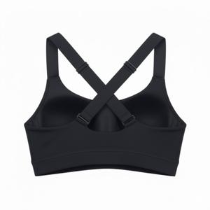 Soutien-gorge de sport zippé pour femme avec logo personnalisé, haute élasticité, sans armatures, haut de yoga, fermeture avant, dos croisé, vêtements de sport en gros - Product Image 3