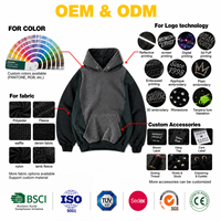 Hoodie en molleton épais de haute qualité, patchwork, vintage, délavé à l'acide, coupe oversize, streetwear, court – Fabricants