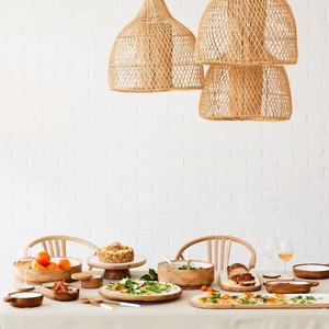 Plateau ovale en bois de manguier 80x25cm Blanc - Product Image 1