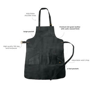 ผ้ากันเปื้อนสำหรับเชฟทำจากหนังผ้ากันเปื้อนสำหรับทำอาหารกันน้ำใส่ได้ทุกเพศ - Product Image 4