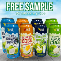 Eau de coco 330ml filtrée, aromatisée, sans sucre, en bouteilles/canettes |   Fabricant vietnamien, meilleur prix de gros, OEM/ODM, échantillon gratuit