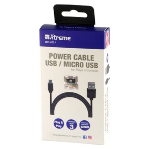 Cable de Datos Micro-USB Negro de 3 m para PlayStation 4, Modelo 90451 - Product Image 2