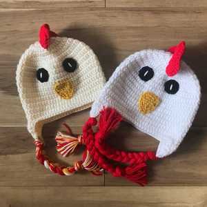 หมวกไหมพรมถักลายไก่แบบยูนิเซ็กซ์ EFANBEANIE หมวกไหมพรมถักลายการ์ตูนสัตว์สำหรับฤดูหนาว อุปกรณ์ประกอบฉากถ่ายรูป หมวกถักไหมพรมเด็ก วัสดุเส้นด้ายฝ้าย สำหรับฤดูใบไม้ผลิ - Product Image 1