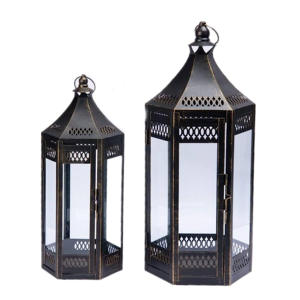 Nordic Style Black Antique Glass <b>Large</b> Metal <b>Candle</b> Pillar Holder Home Decor Garden Christmas <b>Lanterns</b> and <b>Candle</b> Jars - Product Image 5
