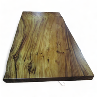 Table à manger moderne convertible et pliable en bois massif avec bord naturel pour la maison et l'hôtellerie