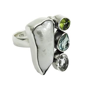 แหวนอัญมณีจากธรรมชาติหลายแบบสำหรับผู้หญิงแหวน925เครื่องประดับอัญมณีทำมือขายส่ง - Product Image 1