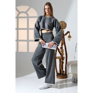 Ensemble haut et bas en tricot à points de berger pour femmes - Product Image 6