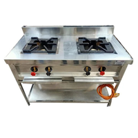 Cuisinière à gaz commerciale à brûleurs haute efficacité, conception économe en gaz, en acier inoxydable, robuste, sur pied, flamme uniforme