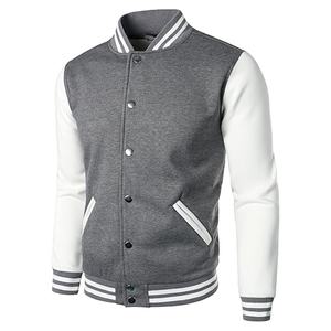 Vestes d'hiver en molleton de baseball unisexes noires en gros, sans marque, en vrac, pour hommes et femmes, pour le collège, varsity - Product Image 1