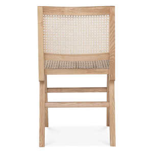 Silla de comedor de madera de teca maciza Kitty, diseño moderno y sencillo con ratán para comedor interior y exterior para uso en el hogar, oficina y parque - Product Image 4