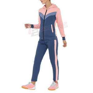 Survêtement 2 pièces en molleton de coton de haute qualité pour femmes, ensemble décontracté d'hiver respirant avec col à capuche - Product Image 3