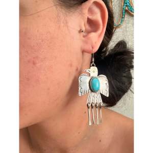 Pendentif Thunderbird en argent sterling et turquoise Kingman Vernon Begay - Product Image 2
