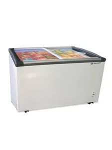 Curved Glass Top <b>Freezer</b> with 2 standard + 1 QDI <b>Basket</b> GTC 300 Premia - Product Image 2