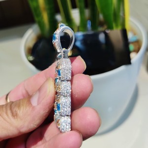 Colgante con letra inicial personalizada chapada en oro de 14K estilo Hip Hop Multicolor Iced VVS1 colgantes y dijes finos de diamantes cultivados en laboratorio - Product Image 4