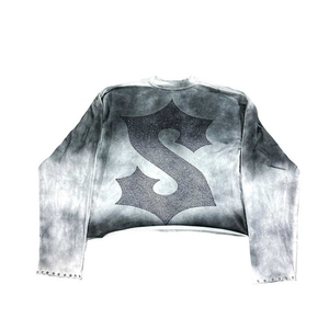 Venta al por mayor de alta calidad lavado con ácido de peso pesado logotipo personalizado bordado sudaderas con capucha de los hombres de gran tamaño - Product Image 4