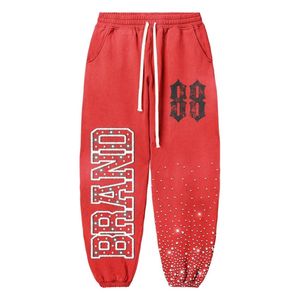 Pantalons de survêtement cargo larges et amples en coton avec strass, style streetwear personnalisé, avec cordon de serrage, écologiques et respirants - Product Image 4