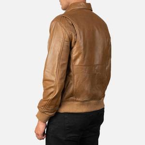 Veste en cuir d'automne pour hommes Design décontracté Simple populaire avec col montant Veste à la mode de couleur unie de qualité pure pour hommes - Product Image 5