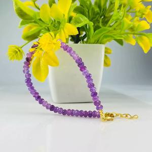 Loose Gemstone Handmade Jewelry Faceted Beads 4 MM Pinkish Purple <b>Amethyst</b> Purple <b>Amethyst</b> Beaded <b>Bracelets</b> - Product Image 2