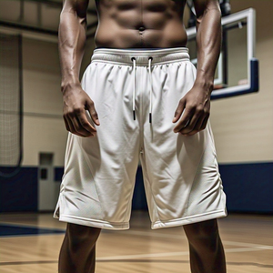 Baggy High <b>Drawstring</b> Waist Mesh Shorts Men Football Basketball 100% Polyester Mesh Shorts Men's - Product Image 4