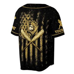 Venta al por mayor de camisetas de béisbol transpirables impresas personalizadas sublimación de transferencia de impresión de alta calidad de secado rápido que absorbe la humedad Unisex - Product Image 3