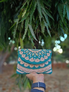 กระเป๋าแมสเซ็นเจอร์ผ้าใบประดับลูกปัดโบฮีเมียนหรูหราสำหรับผู้หญิงกระเป๋าทรงซองจดหมายสำหรับงานเลี้ยงตอนเย็นความจุขนาดใหญ่แบบพกพาสำหรับฤดูใบไม้ร่วง - Product Image 4