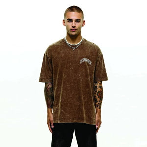 94% coton 6% Spandex Signature Performance ajusté coupe raglan manches courtes col rond mauve hommes goutte épaule T-Shirt - Product Image 5