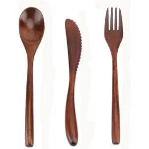 Vajilla de madera hecha a mano para uso en restaurantes y hoteles, juego de cubiertos para comprar directamente de fabricantes indios - Product Image 1