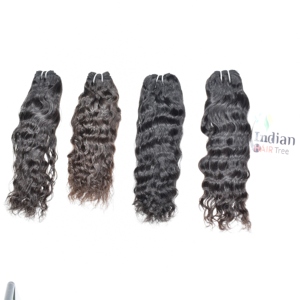 ผมแท้แบบเวอร์จินอินเดียจากวัด  แบบเวฟ  สีดำธรรมชาติ  สำหรับผู้หญิง  แบบมัด  ผลิตด้วยเครื่องจักร  จัดเรียงเกล็ดผม  คุณภาพเรมี่  ขายส่ง - Product Image 2