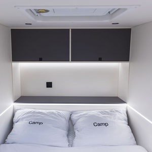 Campella Mini Caravan 2 Person Yellow Aluminum Travel Trailer Lightweight Modern <b>Camping</b> RV with <b>Storage</b> <b>Box</b> - Product Image 6