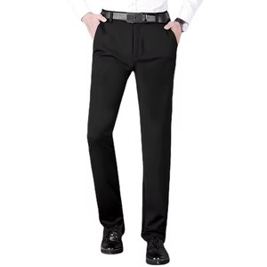 Haute qualité hommes confortable mince Stretch long velours côtelé décontracté affaires pantalon nouveau noir droit Chino pantalons de survêtement tissu - Product Image 2