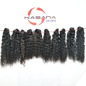Bundle non traité 100% Remy vente en gros machine indienne double trame traitement des ondes profondes aucun femmes noires Extension de cheveux humains - Product Image 4