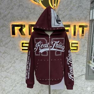 Tendance Mode Fabricant professionnel Sweat à capuche zippé Puff Printed fabriqué en usine Sweats à capuche à bas prix pour hommes - Product Image 3