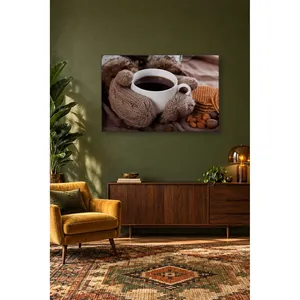 Fida Coffee Cup Between Knitted Gloves <b>Canvas</b> Print - Product Image 3