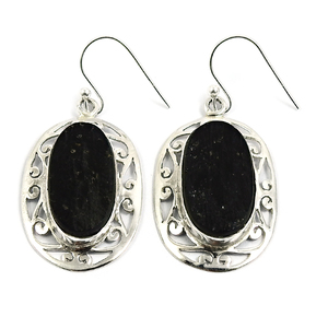 Natural <b>Black</b> Tourmaline Healing Gemstone 925 Sterling Silver Oval Shape Dangle Earrings Bohemian Handmade Jewelry Wholesalers - Product Image 1