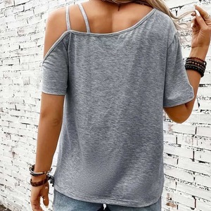 เสื้อยืดแขนสั้นแฟชั่นใหม่ผ้าคอตตอนสำหรับ MS-TS-219 100% 2025ไหล่ปรับแต่งได้คุณภาพสูงฤดูร้อน - Product Image 3