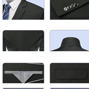 Trajes de Hombre de Alta Calidad con Costuras Superiores, Diseños Personalizados de Pantalones y Chaqueta Hechos en Pakistán, Último Diseño Transpirable de 3 Piezas, Impermeable, de Lana Peinada Doble - Product Image 4