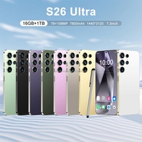 Venta al por Mayor de Fábrica, Teléfono Celular 5G Android 13 con Doble SIM, Pantalla HD de 7.3 Pulgadas, S26 Ultra, 8000 mAh, 108 MP, con Envío Gratuito